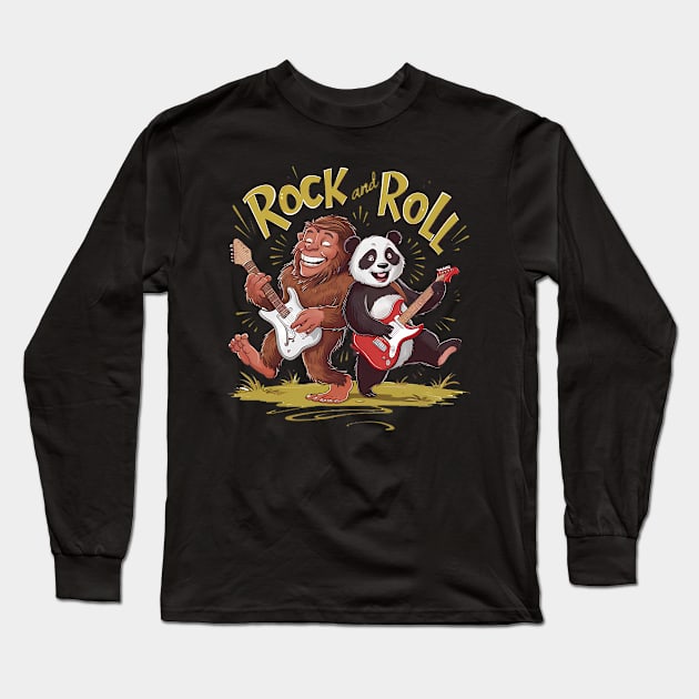 Rock And Roll  Musical Pandemonium Long Sleeve T-Shirt by coollooks